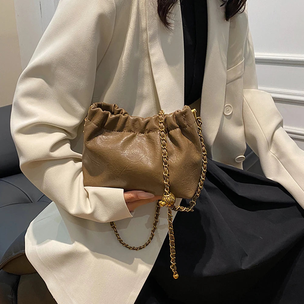 Women's Pleated Hobo Bag | PU Leather Crossbody Tote, Messenger Bag & Stylish Purse Luxegan