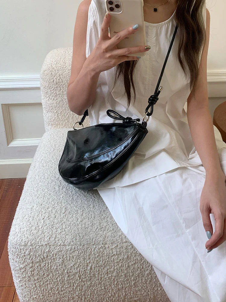 Fashionable PU Leather Saddle Bag | Casual Shoulder & Crossbody Purse Luxegan