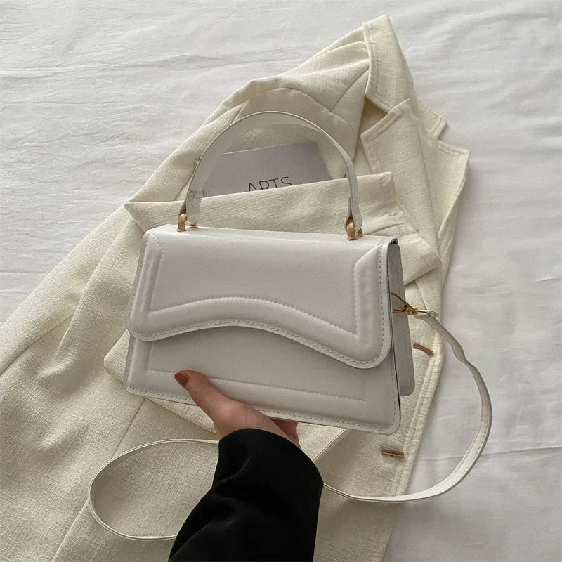 High-Quality PU Leather Handbag Purse | Sophisticated Solid Color Shoulder Bag | Elegant Lady Messenger & Small Tote | Fashion-Forward Square Crossbody for Women and Girls Luxegan