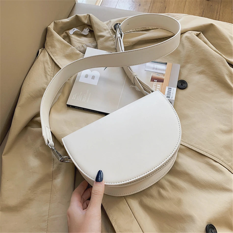 Genuine Retro Saddle Bag | Soft PU Leather Designer Crossbody Luxegan