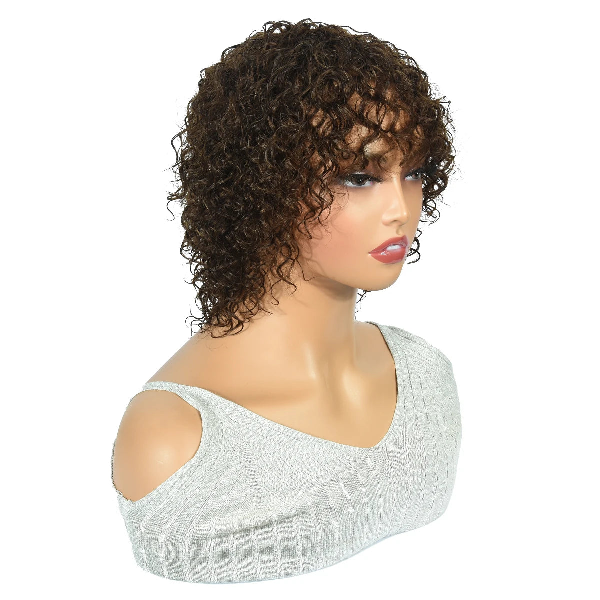 Curly Pixie Cut Human Hair Wig 6.75in – Jerry Curly | 180% Density | 3 Colors | Remy Hair Luxegan