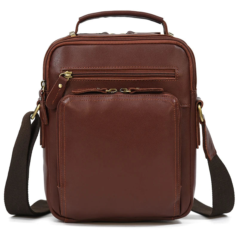 Newsbirds Vintage Leather Messenger Bag | Genuine Crazy Horse Cowhide Shoulder Bag | Retro Satchel - view 5