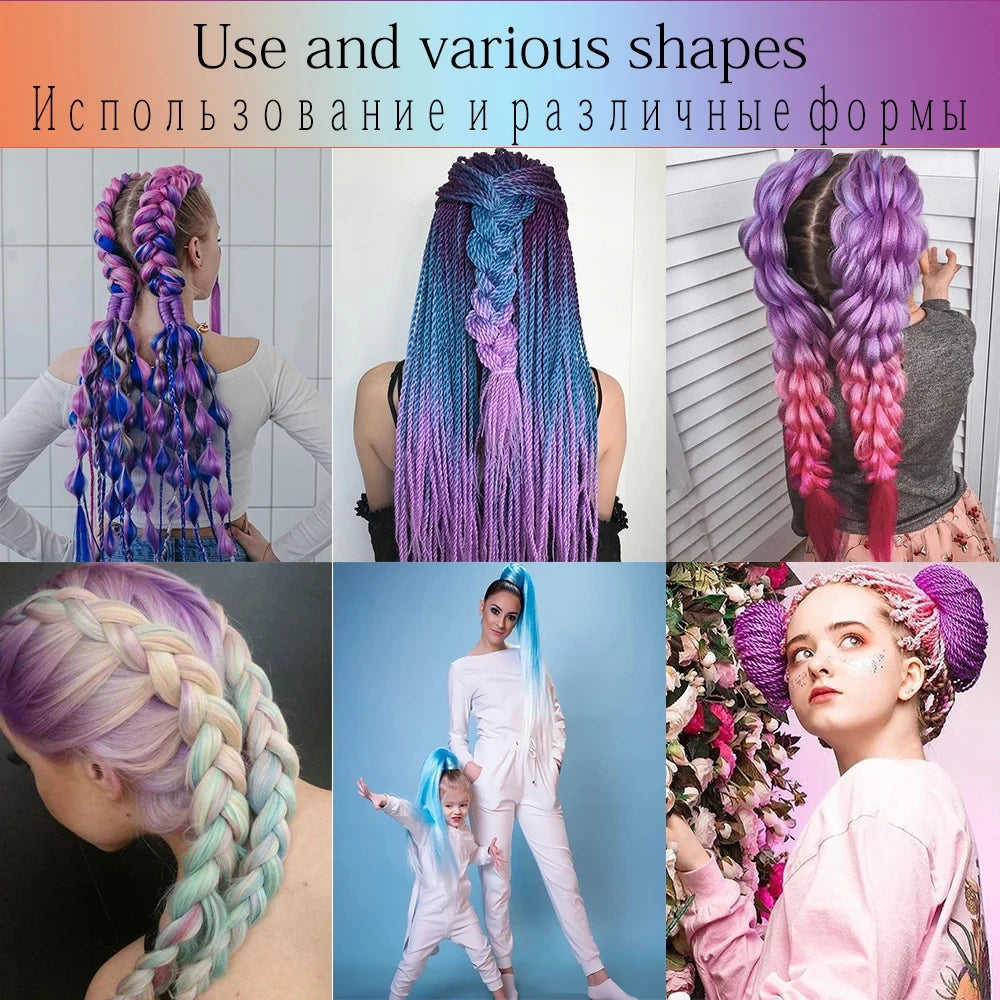 24 Inch Synthetic Yaki Kanekalon Braiding Hair – Kinky Straight | Ombre Piano Colors | Jumbo Braid - view 6