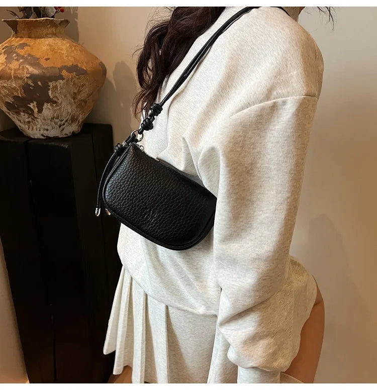 Ladies' Fashionable Solid Color Crossbody Bag | Versatile Exquisite Design Saddle Bag | Casual Daily Commuting Shoulder Handbag Luxegan