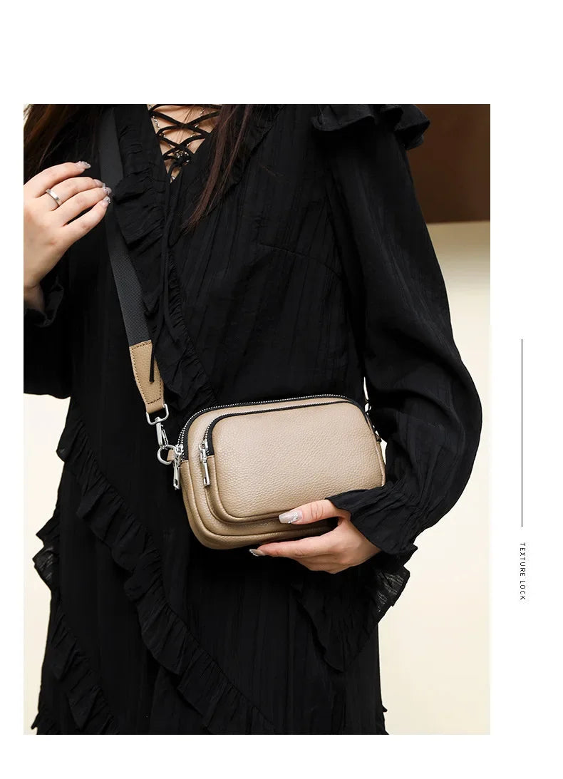 100% Genuine Leather Handbag | Soft Rectangle Crossbody Purse Luxegan