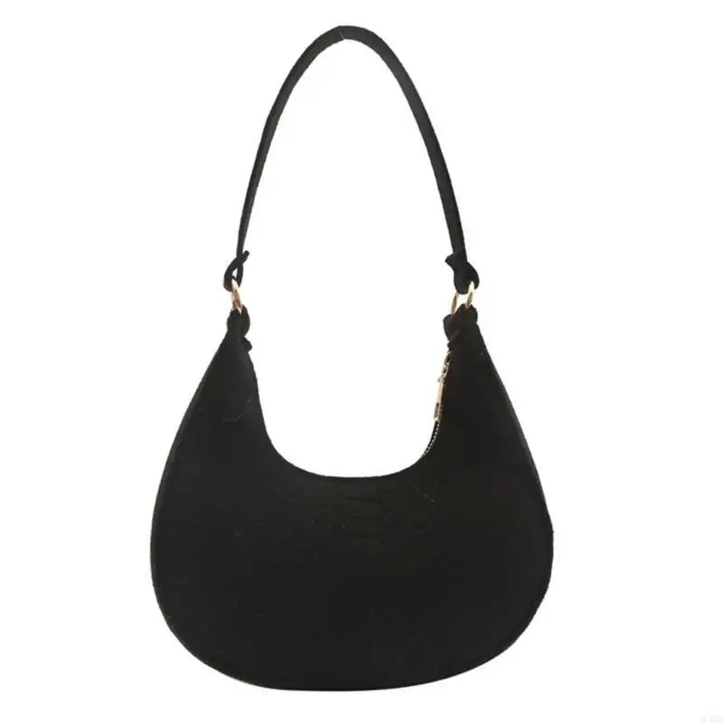 NEW Felt-Texture Armpit Bag | Soft PU Leather Solid Color Shoulder Bag | Fashion Women's Hobo Handbag Luxegan