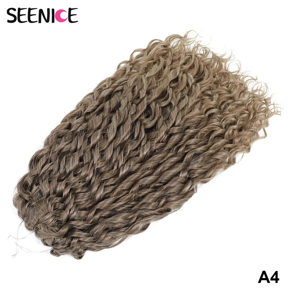 Deep Wave Twist Crochet Hair | Afro Curl Ombre Braids | 22 Inches