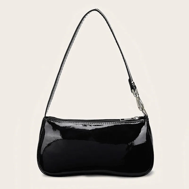 Retro Solid Color PU Leather Shoulder Bag | Fashionable Women's Casual Designer Hobo Underarm Handbag (Baguette Shape, All Seasons) Luxegan