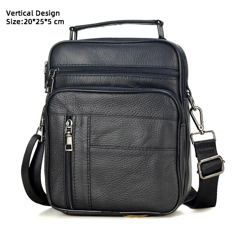 Hot Fashion Men's Genuine Leather Messenger Bag | Luxury Brand Soft Crossbody for Mini Pad & Shoulder Use Luxegan