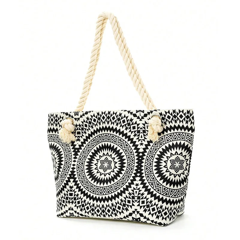 Women's Shoulder Bag | Casual Canvas Printing & Beach Style Handbag Luxegan