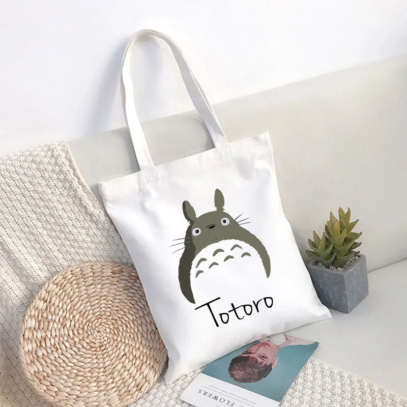 Spirited Away Faceless Anime Cartoon Large Capacity Canvas Shoulder Bag | Women's Casual Tote Kids Student Handbag Shopping Bags Luxegan