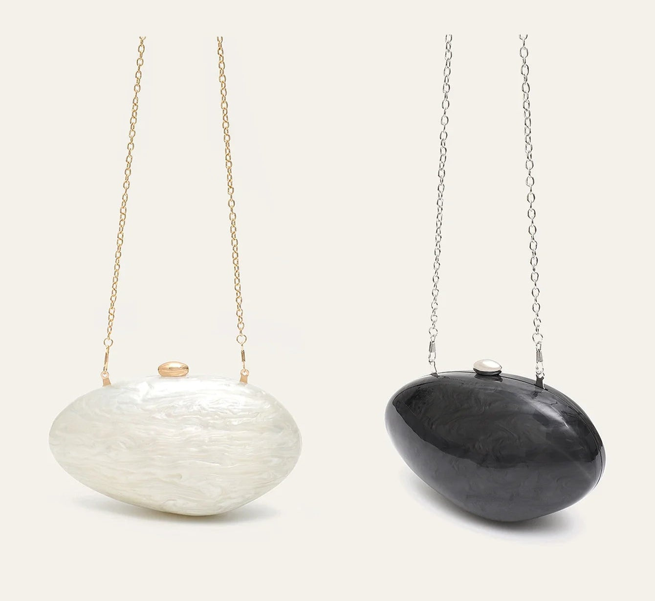 Glamorous Shell Minaudiere | Elegant Acrylic Evening Clutch Luxegan