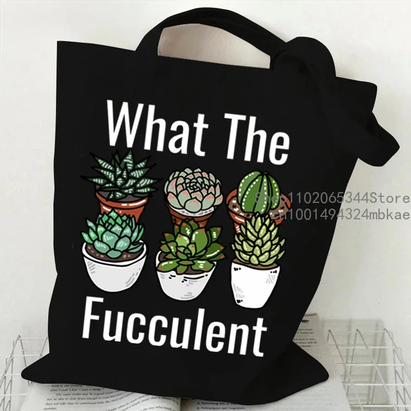 Soft Canvas Floral Cartoon Tote | Unisex Garden Print Shoulder Bag Luxegan
