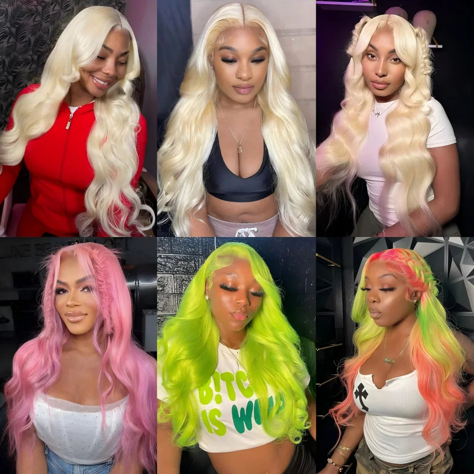613 Platinum Blonde Body Wave Wig | Sophisticated 13x6 & 13x4 HD Transparent Lace | Elegant "Brazilian Remy" 250 Density 26+ Inch Length | "Dignified" Pre-Plucked Human Hair for Radiant Versatile Styling Luxegan