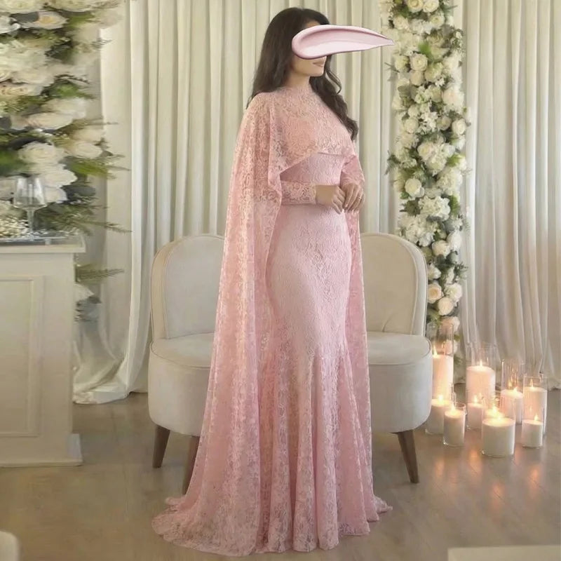 Solid Round Neck Full Sleeve Slim Fit Trumpet/Mermaid Floor-Length Dress – Natural Waist, Spring Luxegan