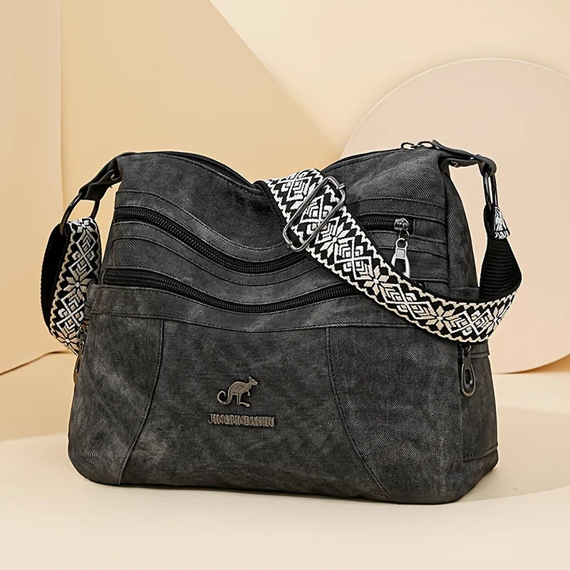 Vintage Style Shoulder Bag | Multi-Layer Crossbody Bag & Casual Faux Leather Handbag Luxegan