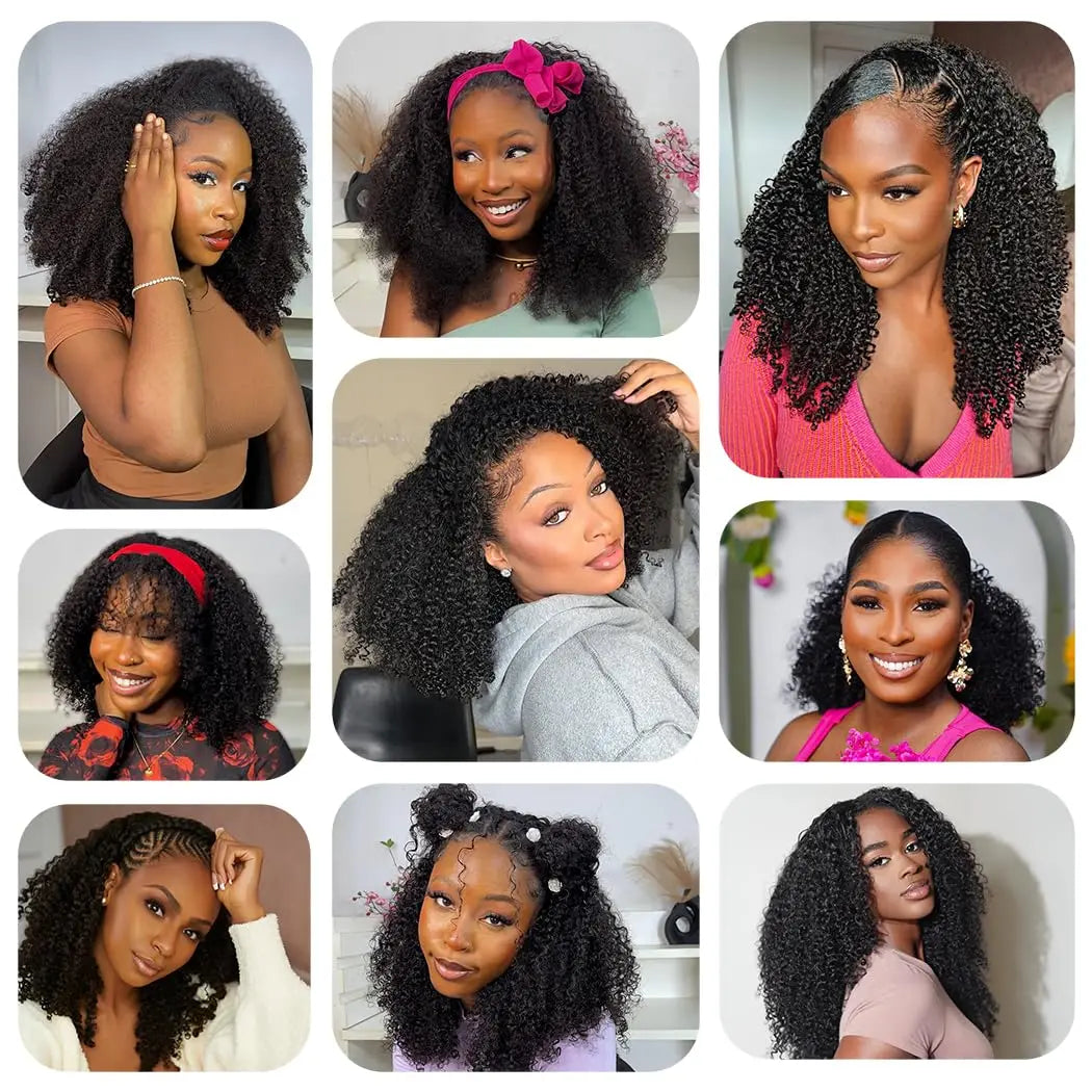 Afro Kinky Straight 3-In-1 Half Wig | Sophisticated "Seamless Flip-Over" Silhouette | Elegant 250% Density Drawstring Hairpiece | "Dignified" 30-Inch Brazilian Human Hair Wig for Radiant Versatile Styling Luxegan