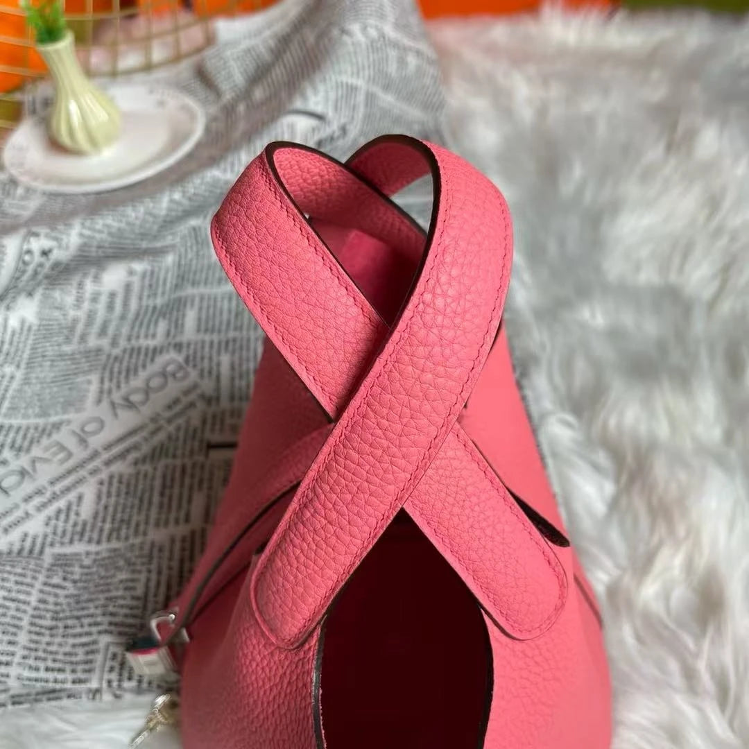 Genuine Leather Solid Casual Tote | Soft Hand-stitched Bucket Commuter Handbag Luxegan