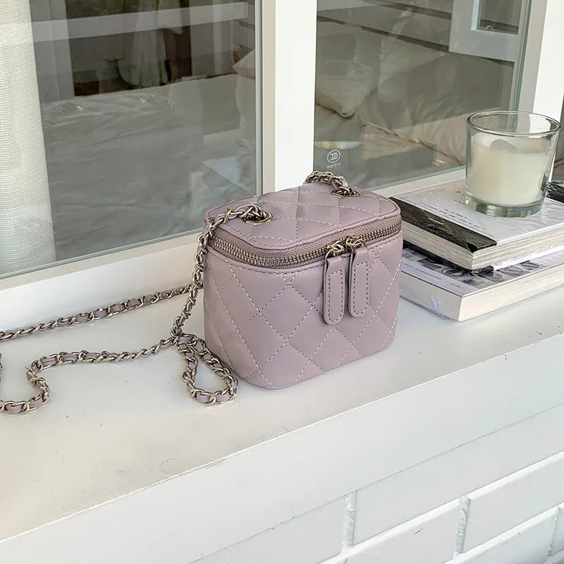 Mini Denim Crossbody Bags for Women | Lingge Chains Shoulder Bag & Fashion Brands Box Bag (Lipstick Coins Purses & Handbags) Luxegan