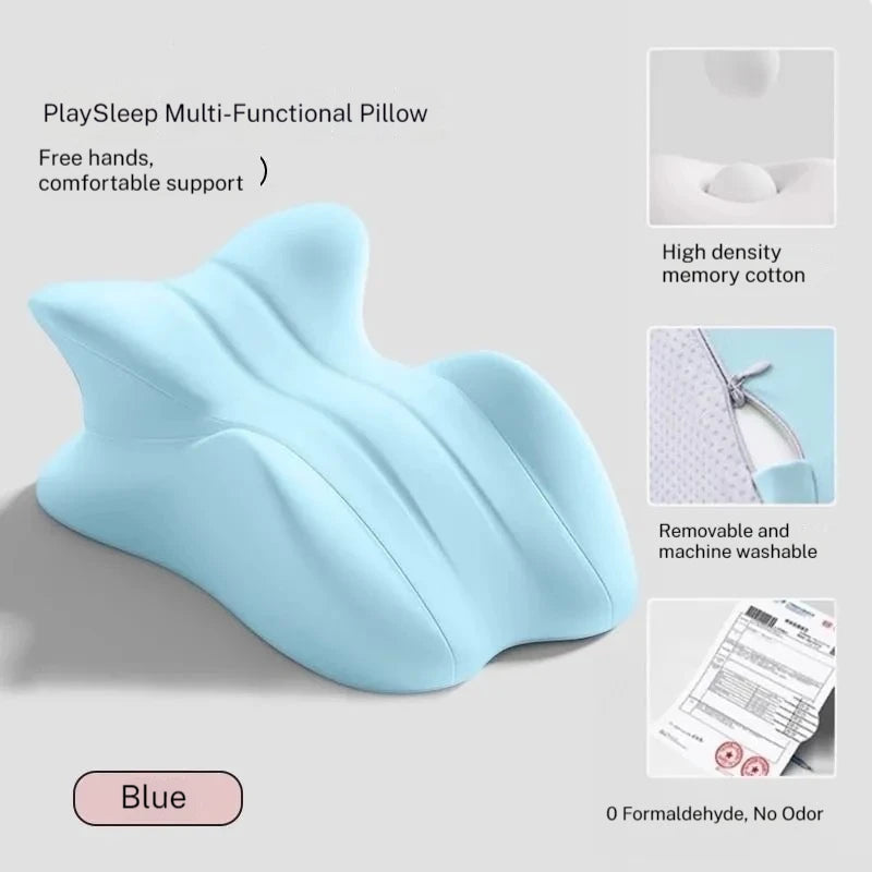 Couples Memory Foam Waist & Lumbar Support | Sophisticated "Wave Shape" Silhouette | Elegant Washable Office & Bedding Backrest | "Dignified" High-Performance Massage Feature for Radiant Versatile Styling Luxegan