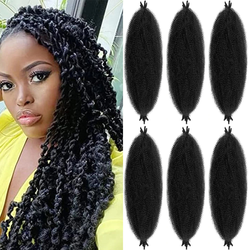 Springy Afro Twist Hair 24in | Pre-Separated Marley Twist for Faux Locs & Crochet Luxegan
