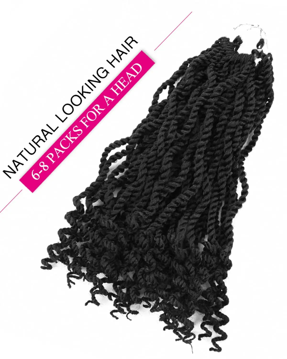 Wavy Senegalese Twist Crochet Hair 12 Inch – Pre-Twisted Boho Crochet Braids for Black Women