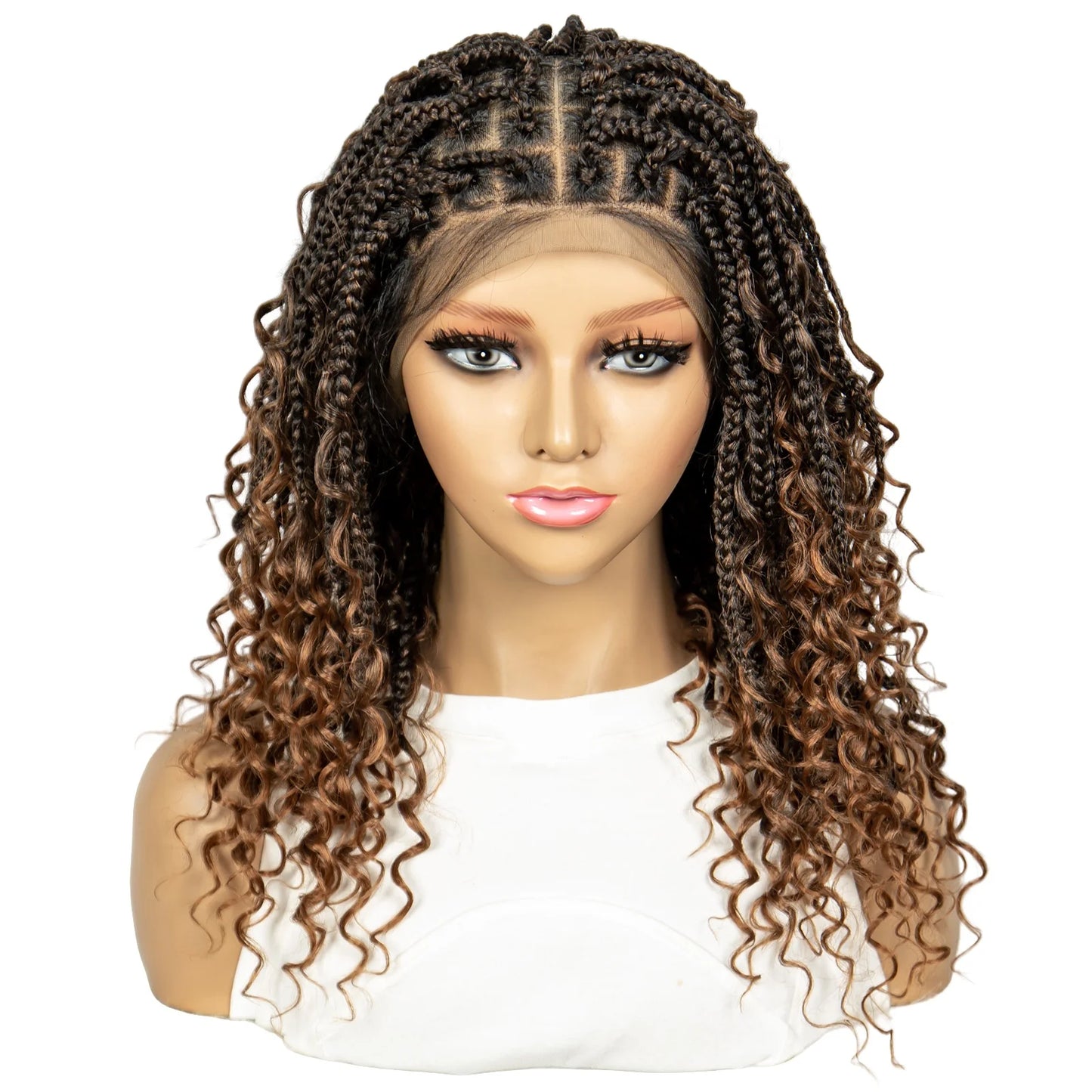 Bohemian Knotless Box Braids Wig | Goddess Locs with Curly Ends Luxegan