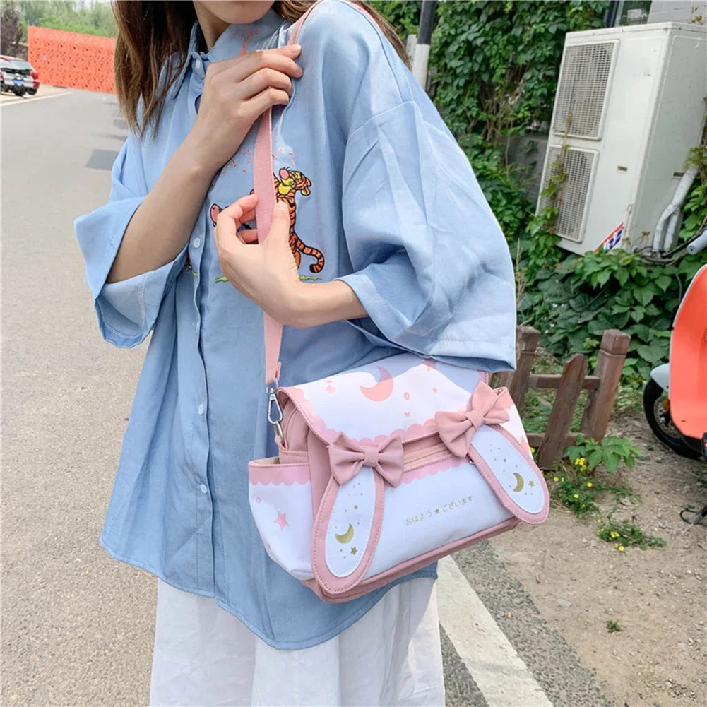 Lolita Bow Tie Shoulder Bag | Cute Rabbit Crossbody & Messenger Bag Luxegan