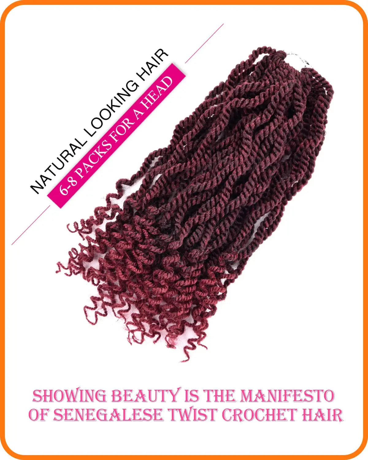 Wavy Senegalese Twist Crochet Hair 12 Inch – Pre-Twisted Boho Crochet Braids for Black Women