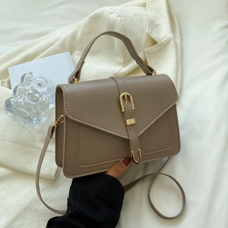 Fashionable Minimalist Crossbody Bag | Top Handle & Flap Purse Luxegan