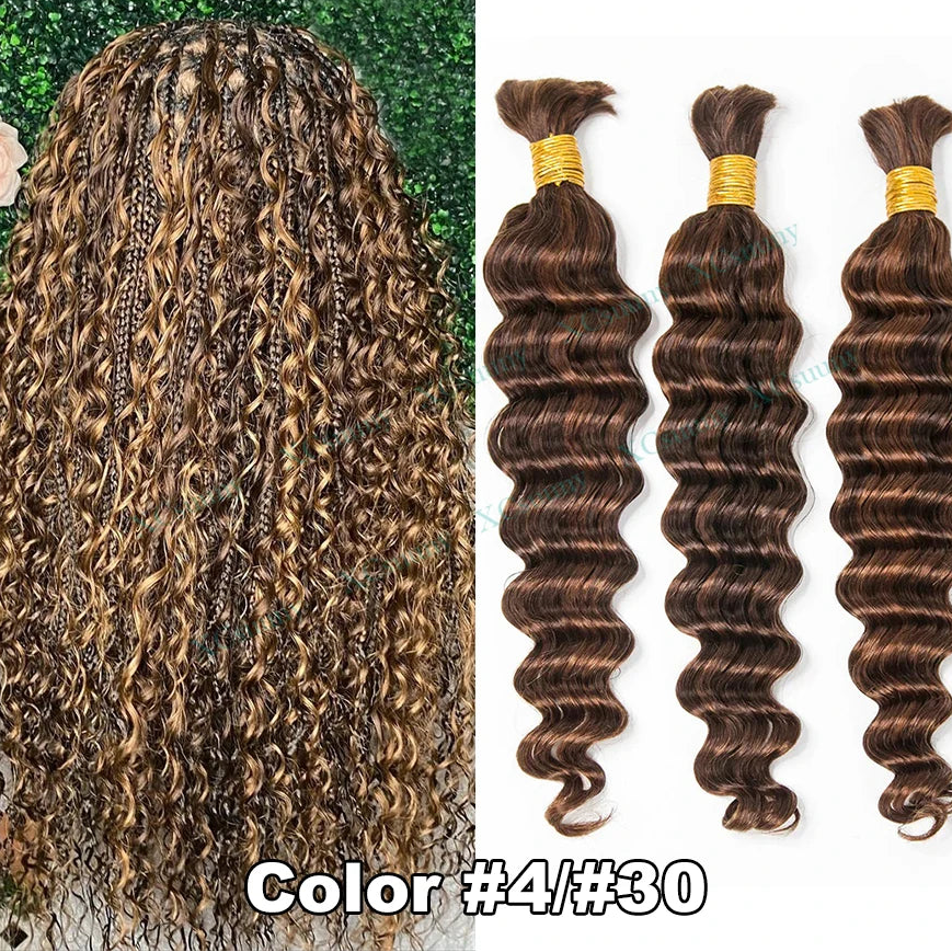 Deep Wave Human Hair Extensions | 12–26 Inch Braiding Hair Luxegan