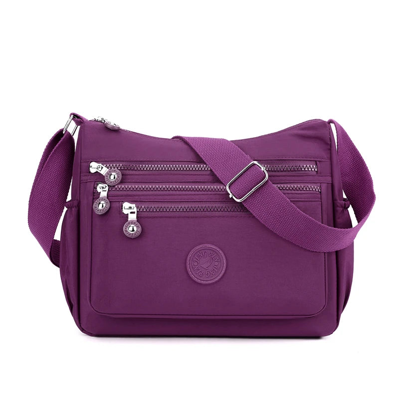 Nylon Multi-Pocket Shoulder Bag | Waterproof Casual Messenger Bag Luxegan