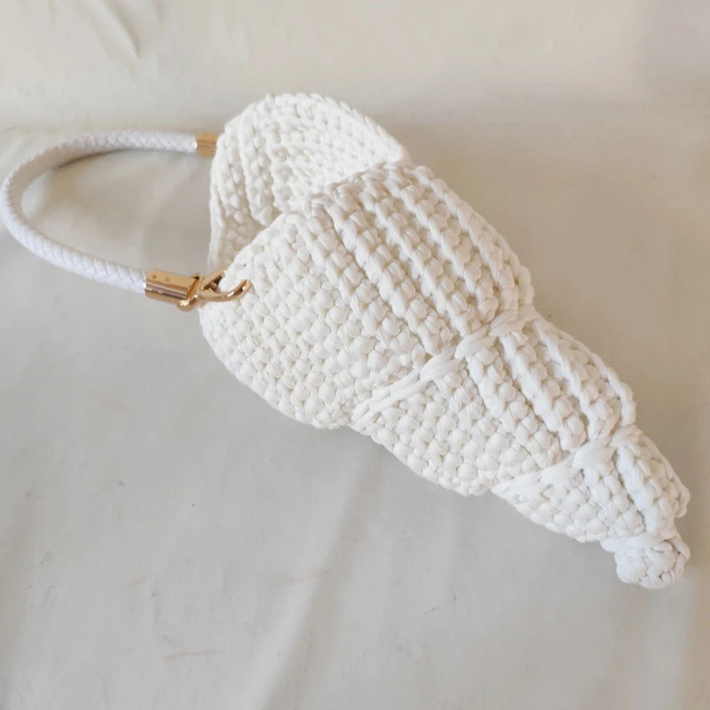 Hand-Woven Shell Bag | Luxury Pearl Chain Crossbody Purse Luxegan