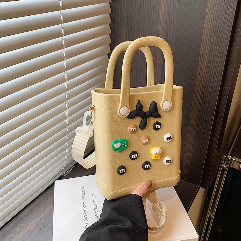 Hard Waterproof PVC Bucket Bag | Lightweight Beach & Travel Handbag Luxegan