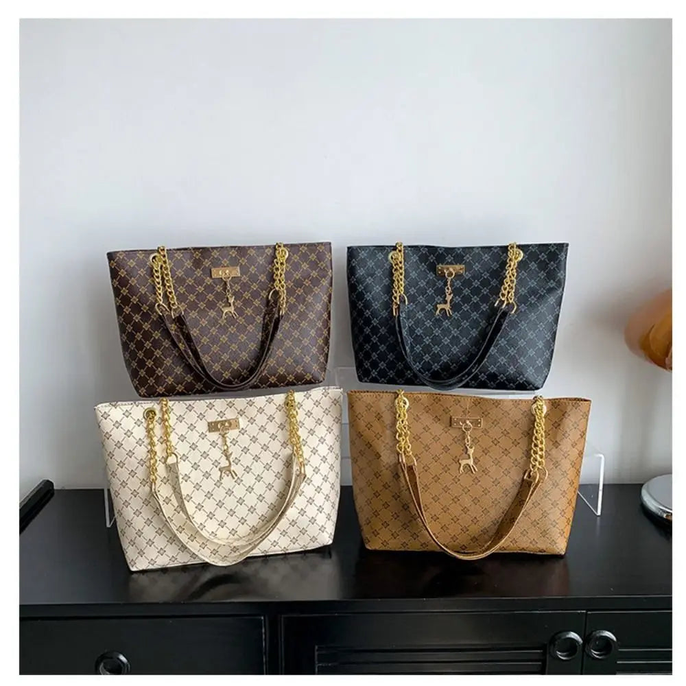 Luxury Design Large Capacity Women's Tote | Fashion Printing Milk Cotton Handbag | Trendy New Shopping Bag &