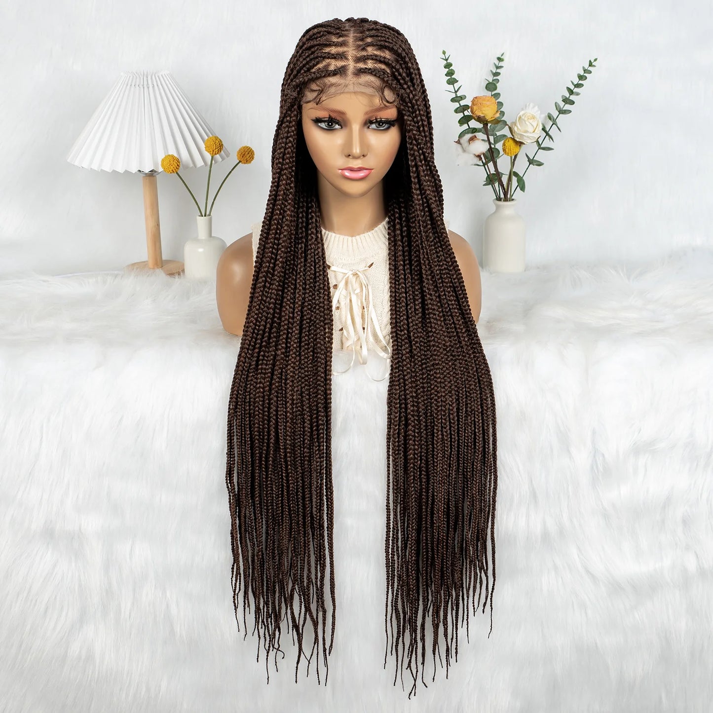 36" Twisted Box Braids Wig | Full Lace with Natural Hairline Luxegan