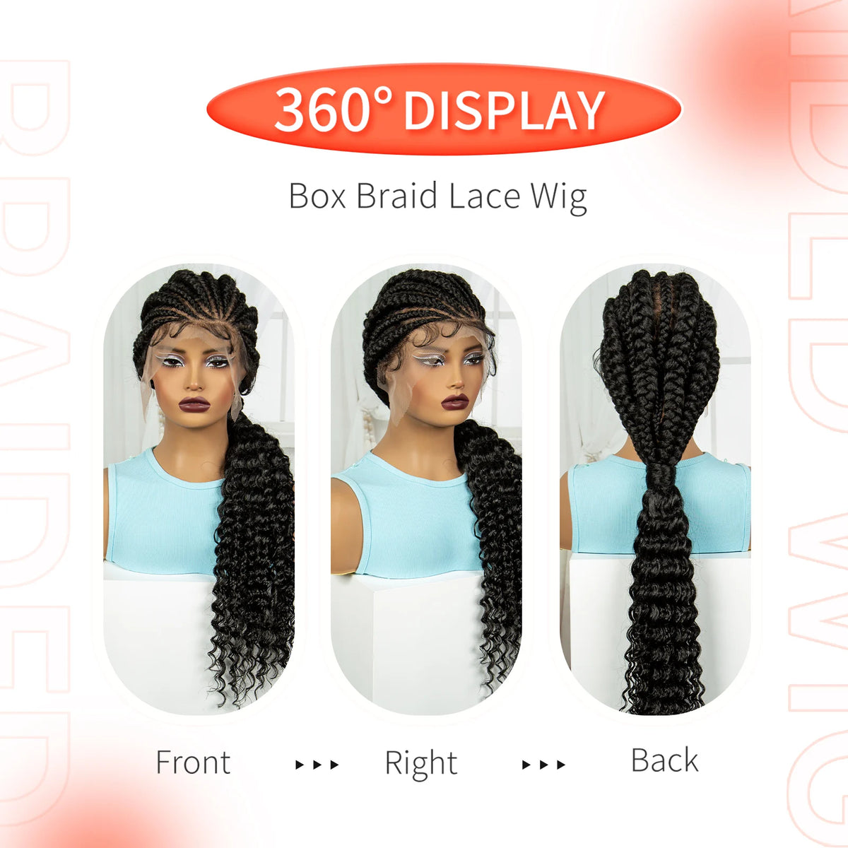 30 Inch Handmade Cornrow Knotless Box Braided Wig | Full Lace