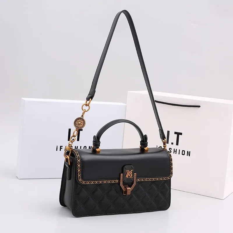 Ladies' Diamond Grid Handbag | New Autumn & Winter High-End Small Square Bag & Designer Crossbody Shoulder Bag Luxegan