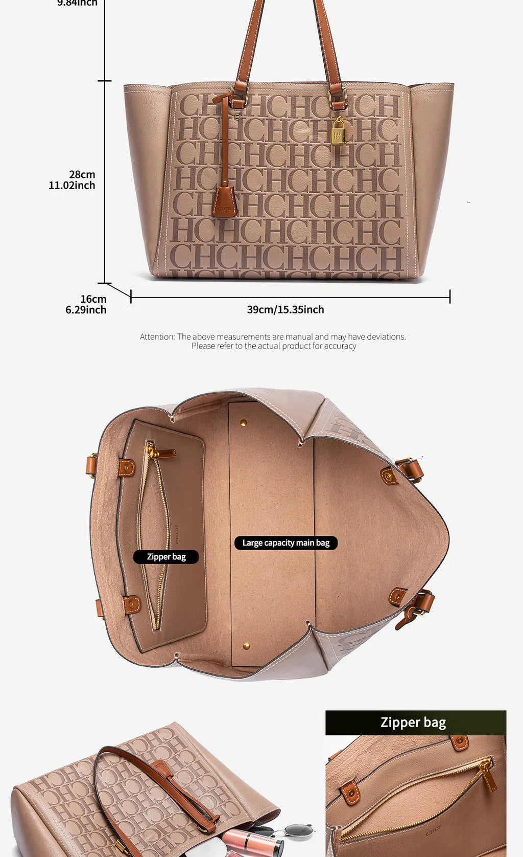 New Embossed Handbag | Large Capacity Commuter Bag for Women's Travel (Stylish & Spacious Tote) Luxegan