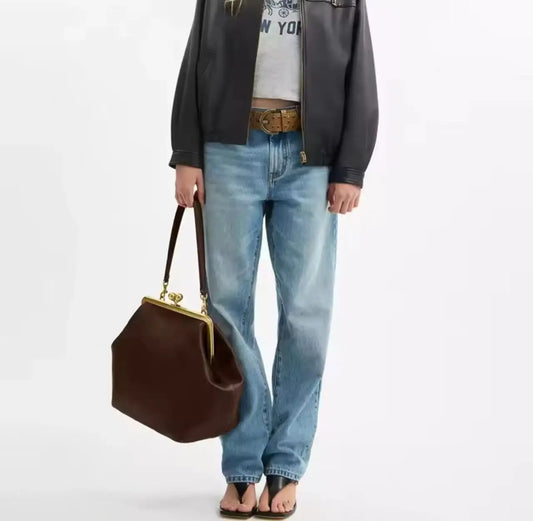 Branded Irregular Shell Shoulder Bag | Sophisticated "Large Capacity" Silhouette | Elegant Exquisite Clip Clutch | "Dignified" High-Performance PU Essential for Radiant Versatile Styling Luxegan
