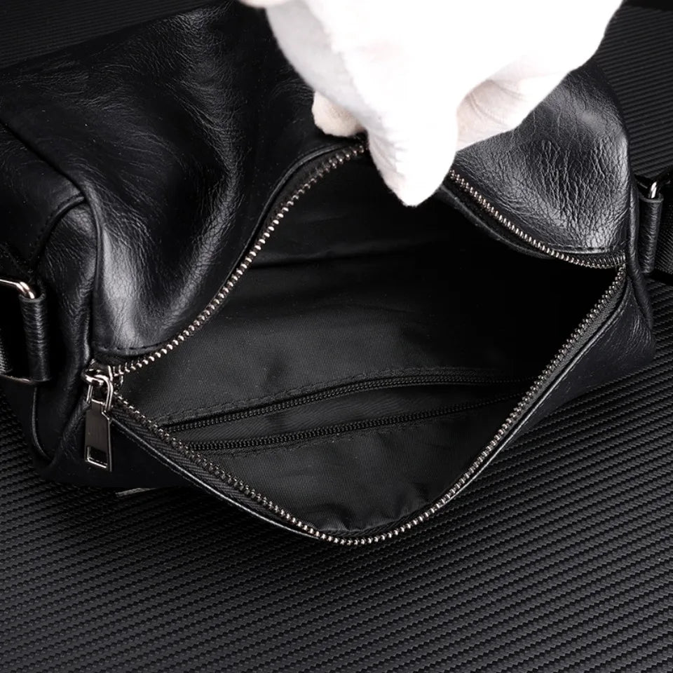 Men's Full Grain Leather Shoulder Bag | Vintage-Inspired Convertible Crossbody Pack (Durable Work & Weekend Bag) Luxegan