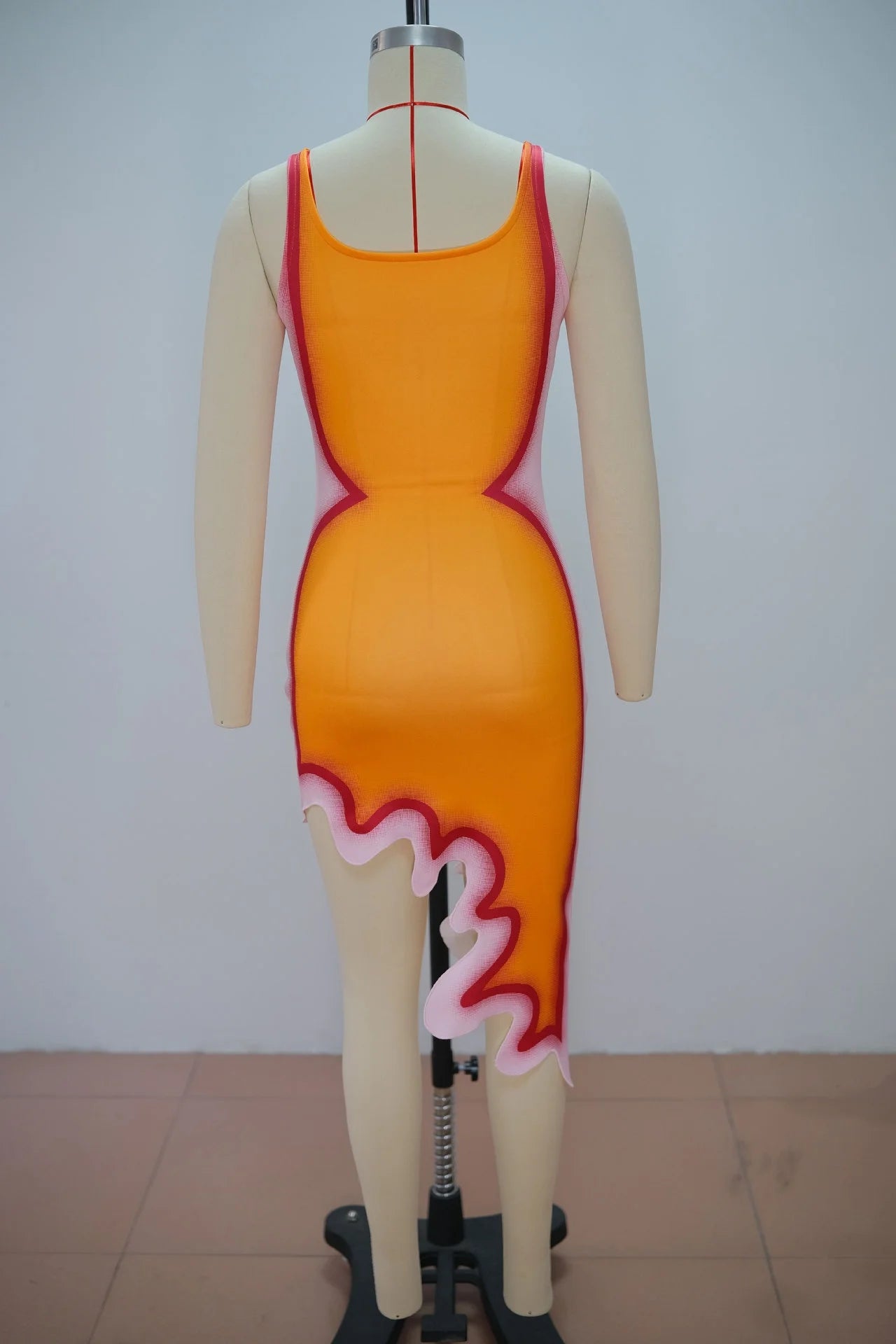Summer Dresses for Women Round Neck Tank Top Dress Sleeveless Streetwear Slim Fit Orange Short Dress Wholesale Dropshipping
