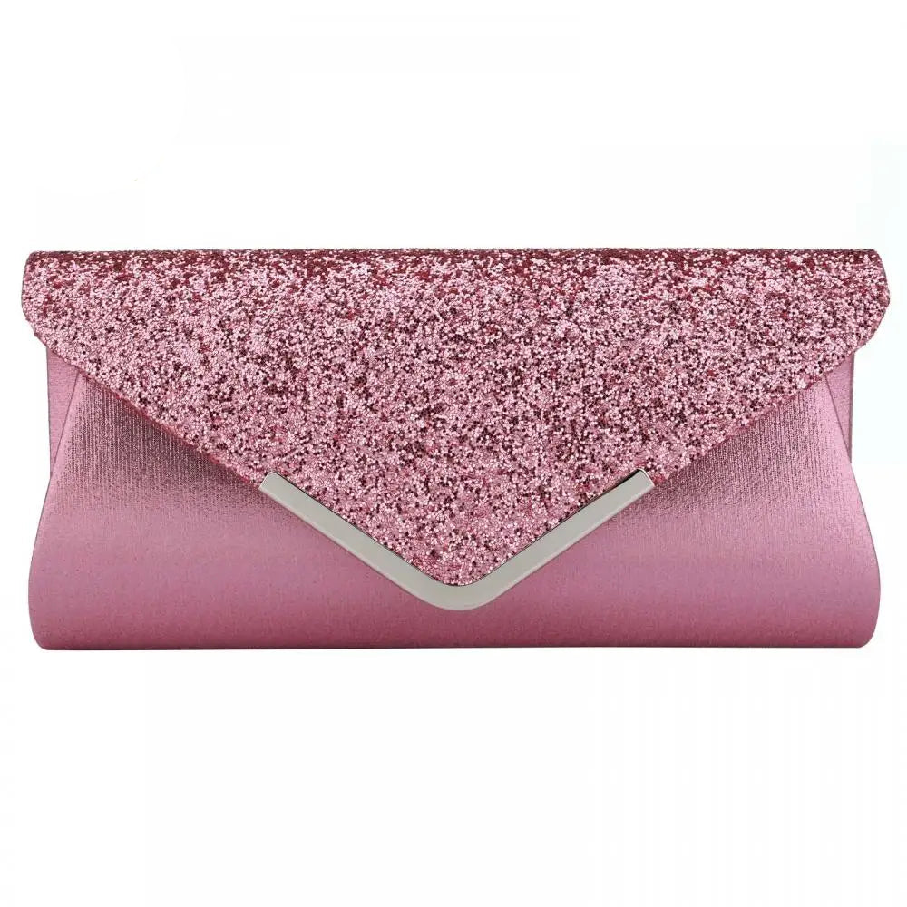 PU Leather Sequined Envelope Clutch | Royal Blue Luxury Designer Evening Bag Luxegan