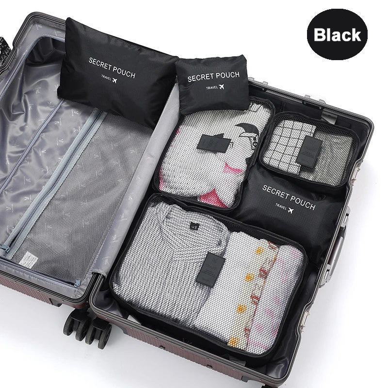 6-Piece Travel Storage Bag Set | Portable Luggage Organizer & Packing Cubes Luxegan
