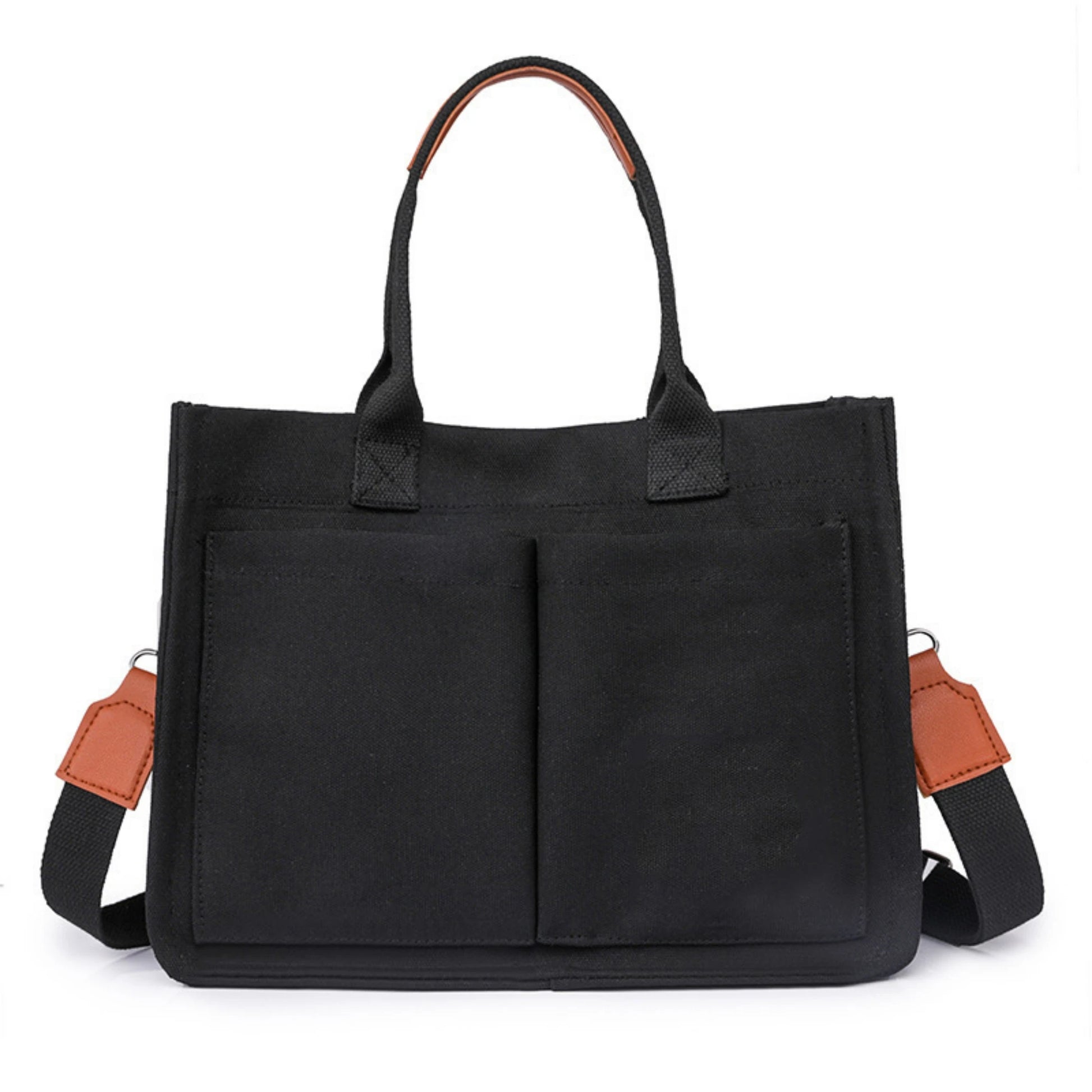 Large Canvas Tote Bag for Women with Pockets | Laptop Crossbody Purses & Everything Everyday Bag (Handbags for Work, Beach, Gym) Luxegan