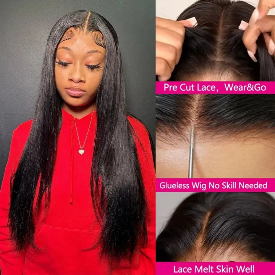 Glueless Brazilian Remy Hair Human Hair | Black