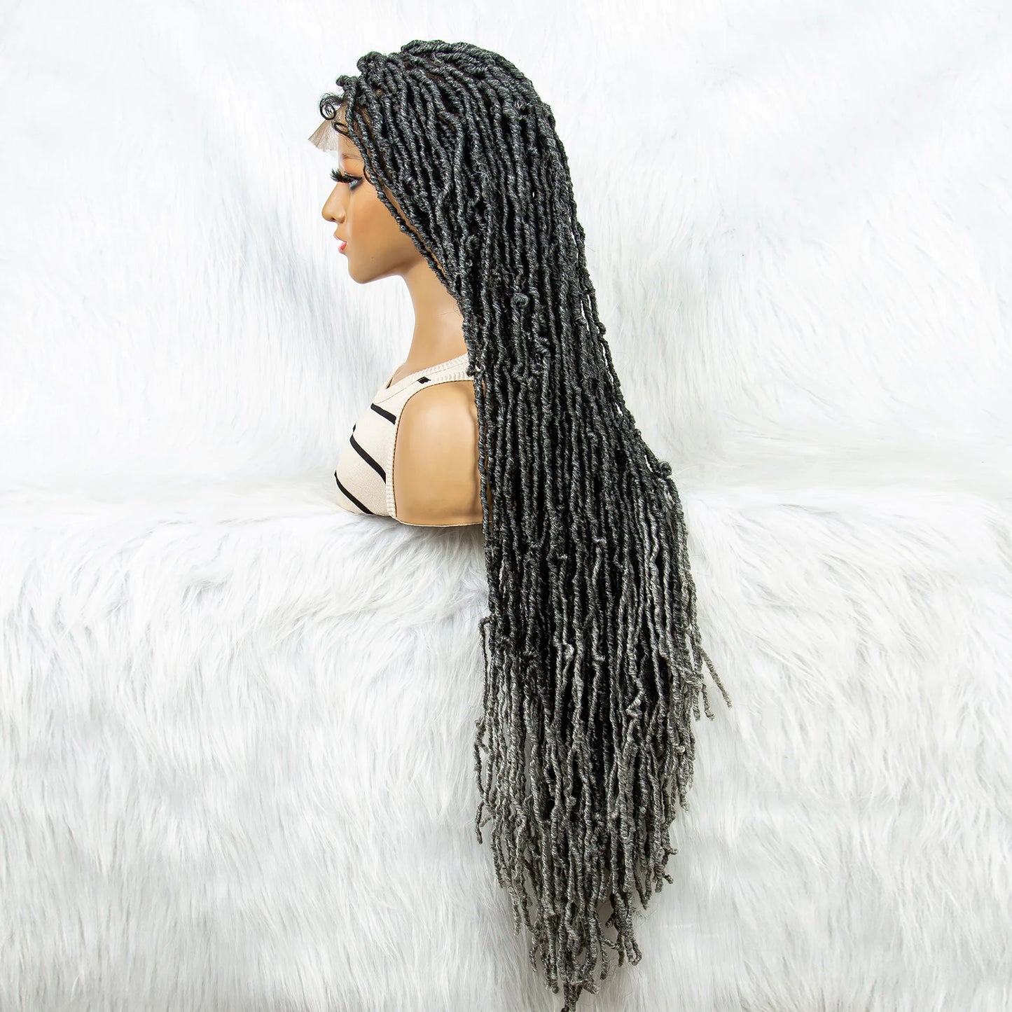 KIMA 36" Colorful Dreadlocks Braids Wig | Full Lace Front & Baby Hair Luxegan