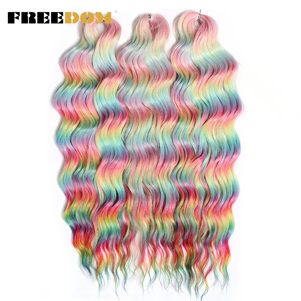 FREEDOM Synthetic Water Wave Crochet Braiding Hair 24 Inch – Ombre & Multi-Tone | 88 Colors | 300g - view 28