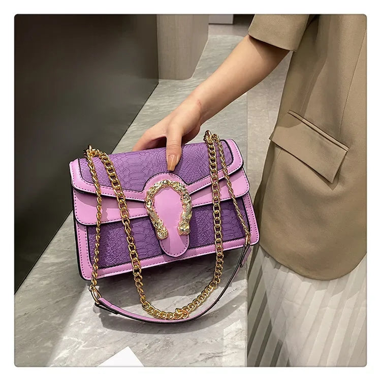 Gold Chain Crossbody Bag | Women's Fashion & Stylish Small Square Bag Luxegan