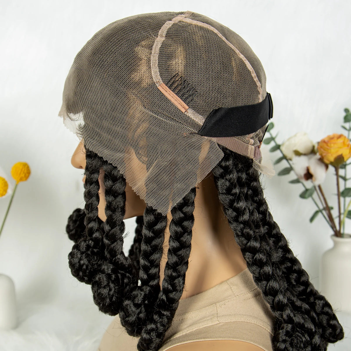 14 Inch Jumbo Bantu Knotless Box Braided Wig | Full Lace Cornrow